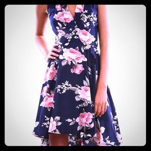 Navy Floral Print dress
